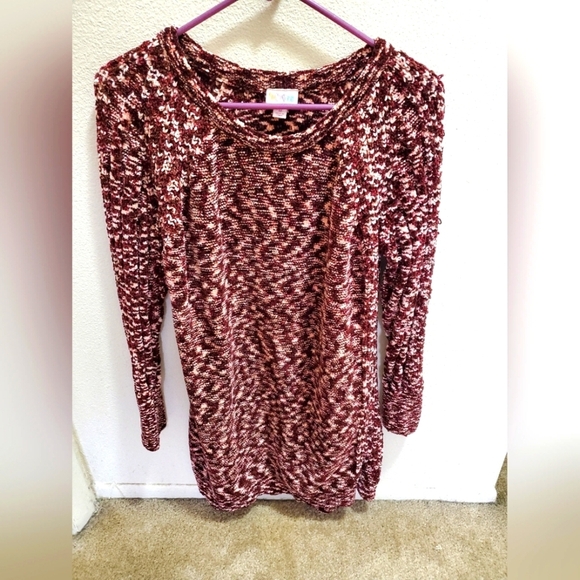 Lularoe Red Puff Pullover Sweater Dress - Picture 1 of 10